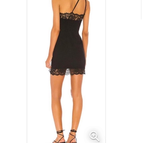 Free People Mini Black Lace One-Shoulder Dress - Picture 10 of 12